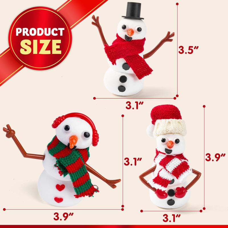 Christmas Build Your Snowman Craft Kit, 12 Pack DIY Snowman Craft Kit