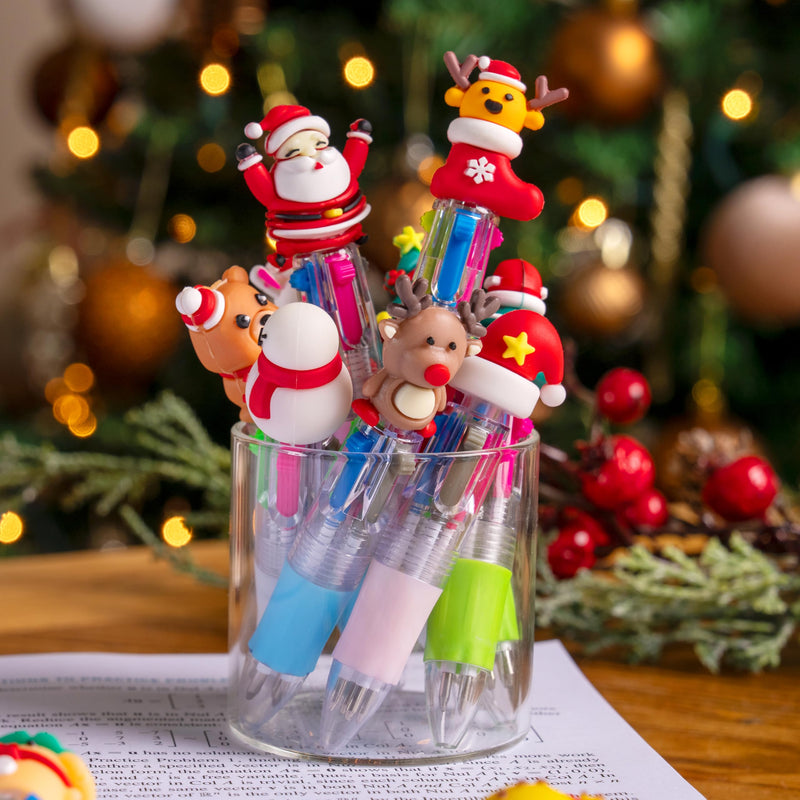 24 PCS Christmas Multicolor Pens Bulk For Kids