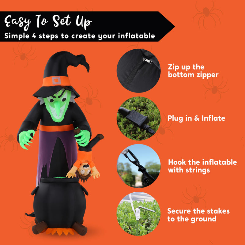 7FT Halloween Witch Animated Inflatable Decoration