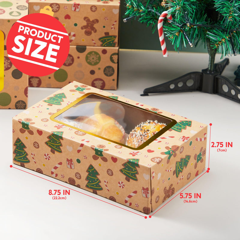 12 PCS Foiled Christmas Cookie Boxes for Gift Giving