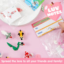 24 Packs Valentines Day Gift Cards with Animal Building Blocks for Party Favor Toy