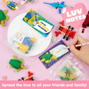 24 Packs Valentines Day Cards with Sea Animal Building Blocks for Gifts Party Favor