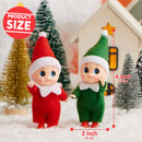 2PCS Christmas Tiny Elf Plush Doll, Red Green