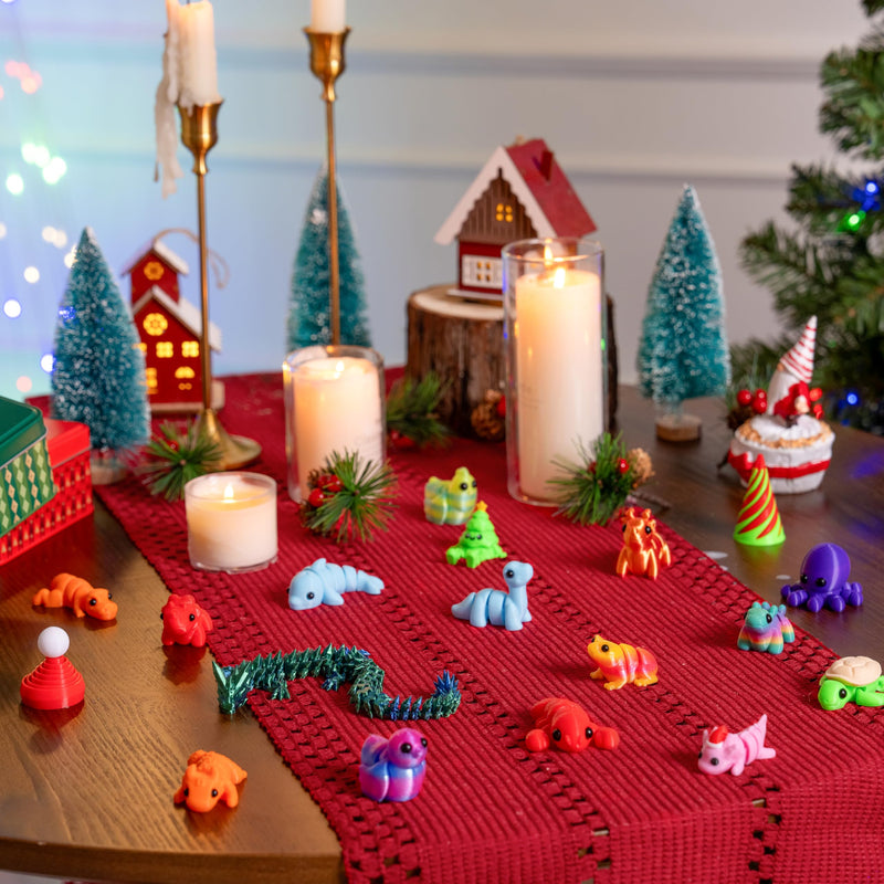24 Pcs Christmas Advent Calendar 3D Printed Toys