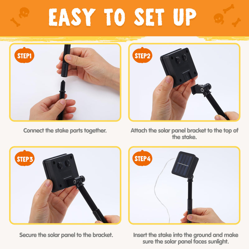 10Pcs Halloween Solar Pumpkin Pathway Lights Decorations
