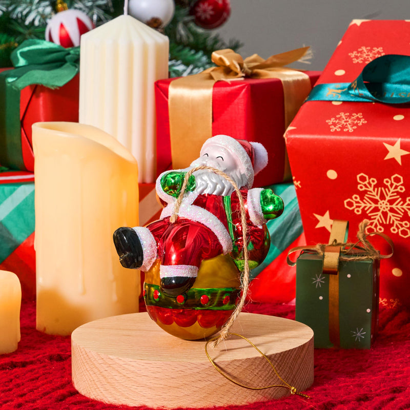 Mini 5" Santa Claus Christmas Glass Ornament