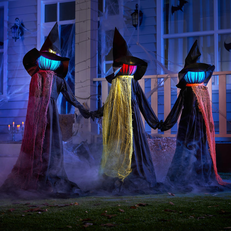 48in Halloween Witch Yard Stakes, 3 Pack