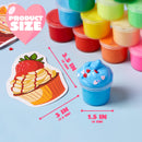 30 Pcs Valentines Day Multi Colored Butter Slime Set with Rubber Slices & Dessert Cards