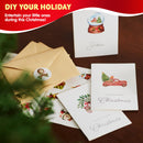 24 PCS White Christmas Cards with Envelopes and Stickers