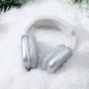 Mini Christmas Silver White Headphone Glass Ornament
