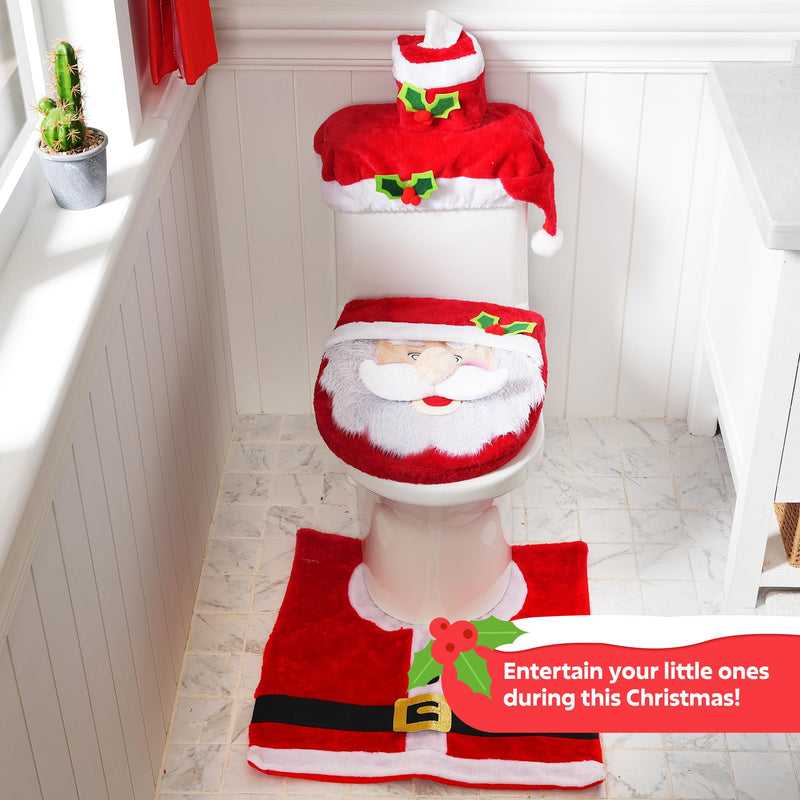5 Pcs Christmas Theme Bathroom Decoration Set