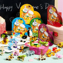 Animal Building Blocks Valentines Heart Boxes Filled for Kids Valentines Cards
