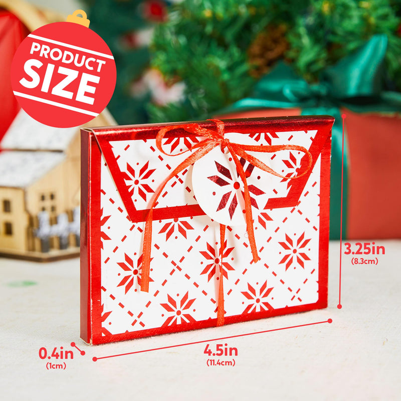 12 PCS Gift Card Boxes, Christmas Fancy Foil Gift Card Boxes with Ribbon