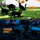 6 Pcs Halloween Black Cat Yard Signs with Glow in Dark Eyes