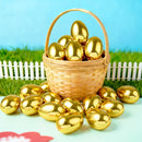 72Pcs Gold Easter Eggs 2.3" Metallic Plastic Empty Eggs Fillable for Easter Hunt