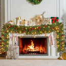 9FT Artificial Christmas Garland with Pine Cones and Red Berries