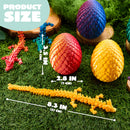 4 Pcs 3D Printed Dragon Eggs with Laser Dragon, Cool Articulated Toys for Kids