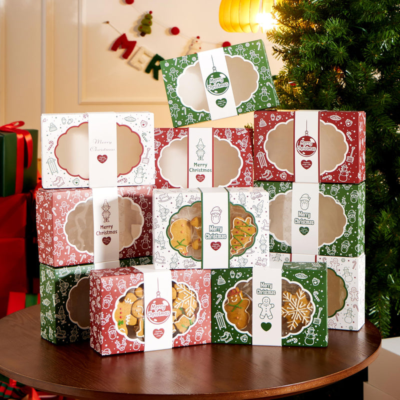 12PCS Christmas Cookie Boxes for Gift Giving
