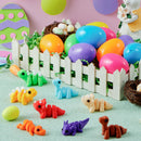 8Pcs Prefilled Easter Eggs with Mini Dinosaur