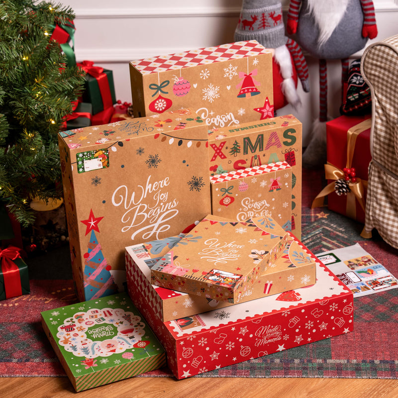 12PCS Christmas Shirt Gift Boxes with Lids for Presents