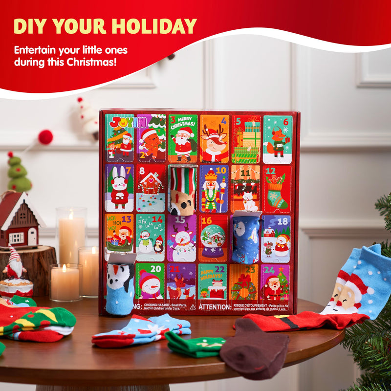 24 Days Christmas Advent Calendar Warm Cotton Socks for Adults