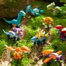 12 Packs Valentines Dinosaur Building Blocks Toys with Heart Boxes for Valentine Party Favors