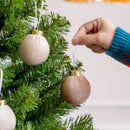 15 Pcs Christmas Velvet Ball Ornaments Set, 2.36'' Green Brown Neutral