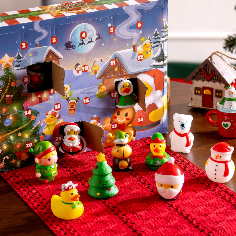 24 Days Christmas Advent Calendar Rubber Ducky Bath Toys