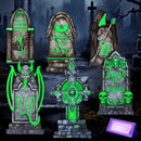 Halloween Decorations Outdoor Graveyard Tombstones Fluorescent