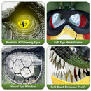 LED Lighted Eyes Jurassic Dinosaur Mask with Sounds, Moving Jaw Dinosaur Mask For Costume Gifts
