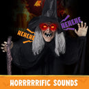 6ft Halloween Animatronics Witch with Cane