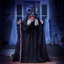6ft Halloween Animatronics Witch with Cane