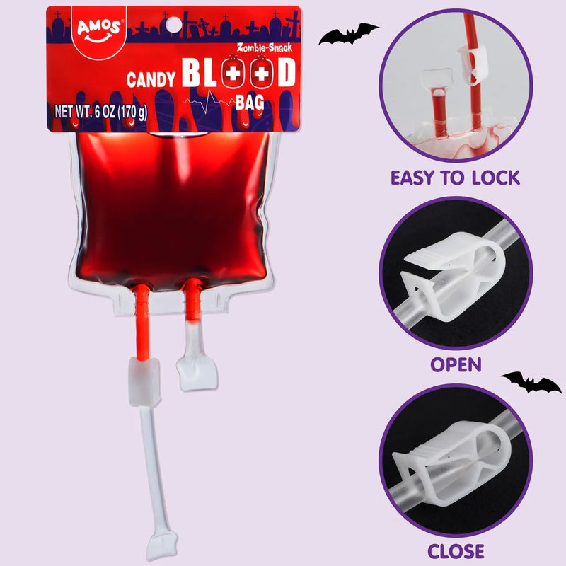 6oz Halloween Zombie Snack Blood Syrup, Fake Vampire Blood Bag