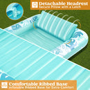 70in x 46in Cyan White Large Suntan Tub Pool Floats Sun Tan Tub