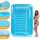 70in x 46in Large Blue Suntan Tub Pool Floats Sun Tan Tub