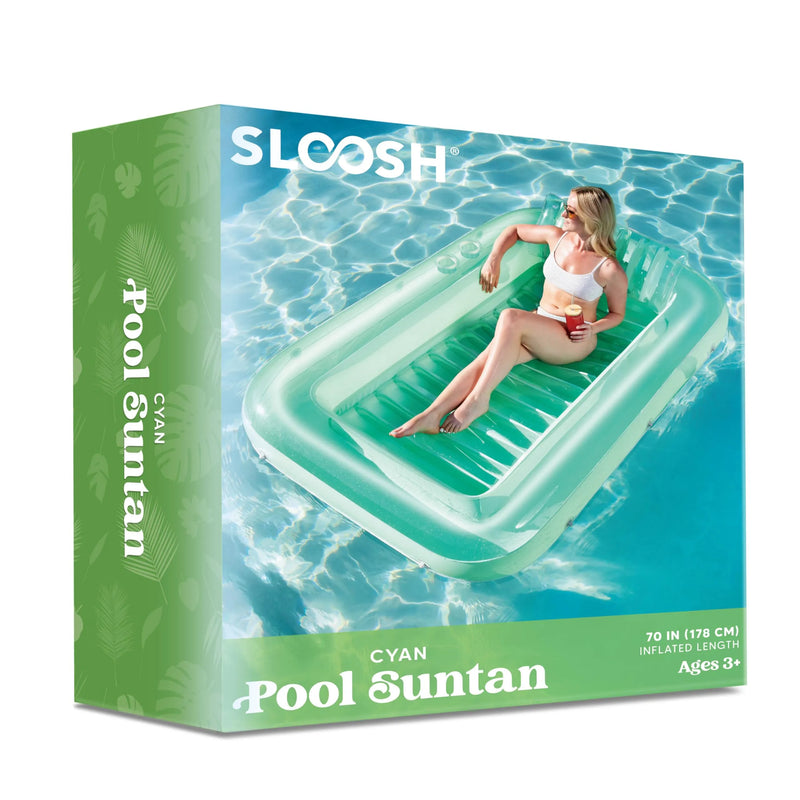 70in x 46in Large Cyan Suntan Tub Pool Floats Sun Tan Tub