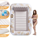 70in x 46in Large Oatmeal White Suntan Tub Pool Floats Sun Tan Tub