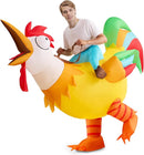 JOYIN Adult Inflatable Chicken Costume - Ride-On Rooster Halloween Outfit
