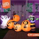 Joiedomi 8 Ft Inflatable Halloween Witch Ghost Skeleton Set with LED Lights