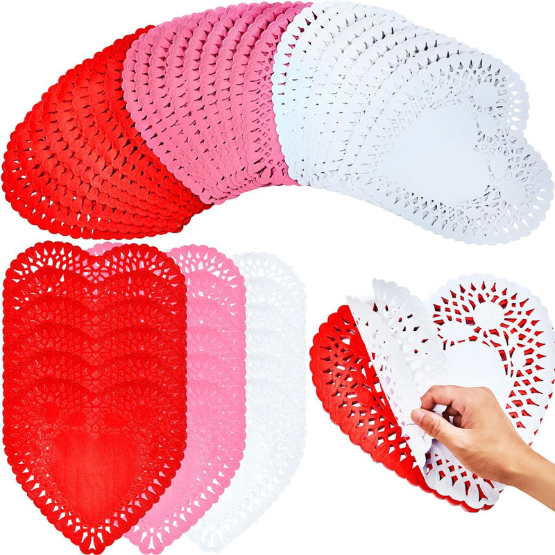 102 PCS Valentines Day Heart Doilies