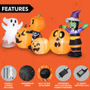 Joiedomi 8 Ft Inflatable Halloween Witch Ghost Skeleton Set with LED Lights