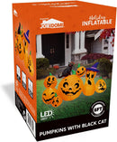 Joiedomi 6 Ft Inflatable Halloween Pumpkin Set with Witch Cat & LED Lights