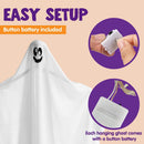 2 Pcs Light-up Hanging White Ghost 35.4in