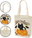 Large Halloween Canvas Tote Bags, 3 Pcs