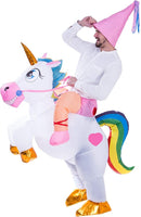 JOYIN Adult Inflatable Riding Unicorn Costume - Blow Up Halloween Suit