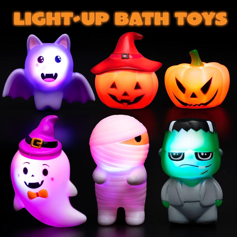 Halloween Light-up Bath Toys, 6 Pcs