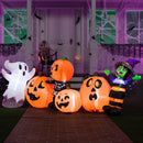 Joiedomi 8 Ft Inflatable Halloween Witch Ghost Skeleton Set with LED Lights