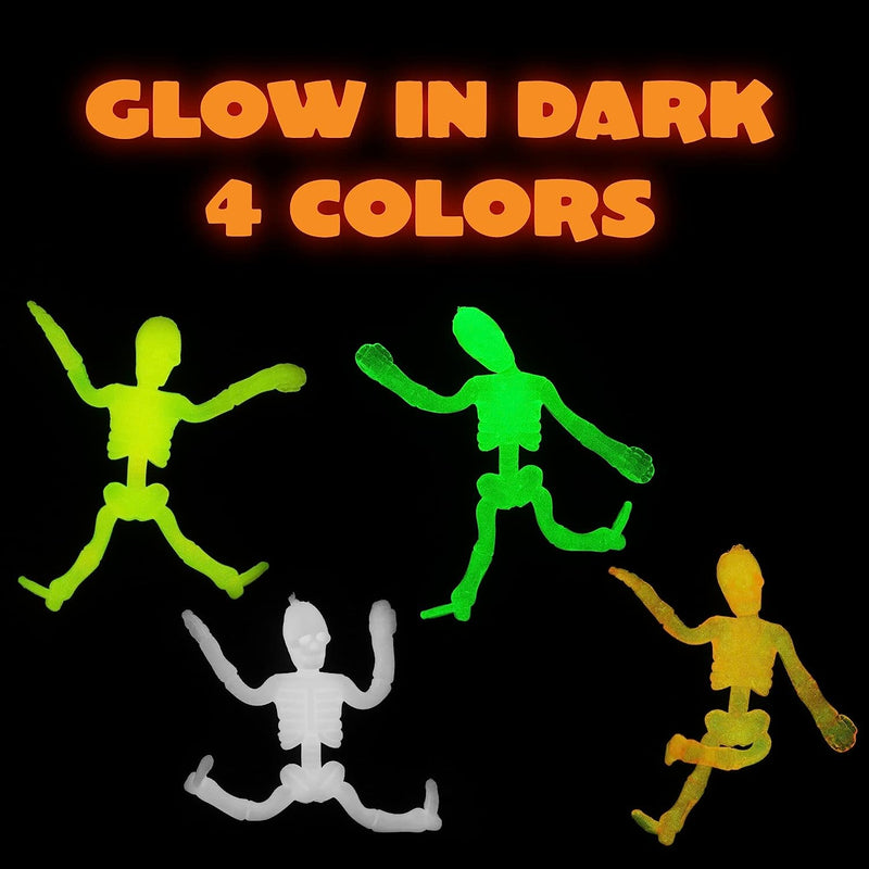 72Pcs Halloween Stretchy Skeletons Glow In The Dark