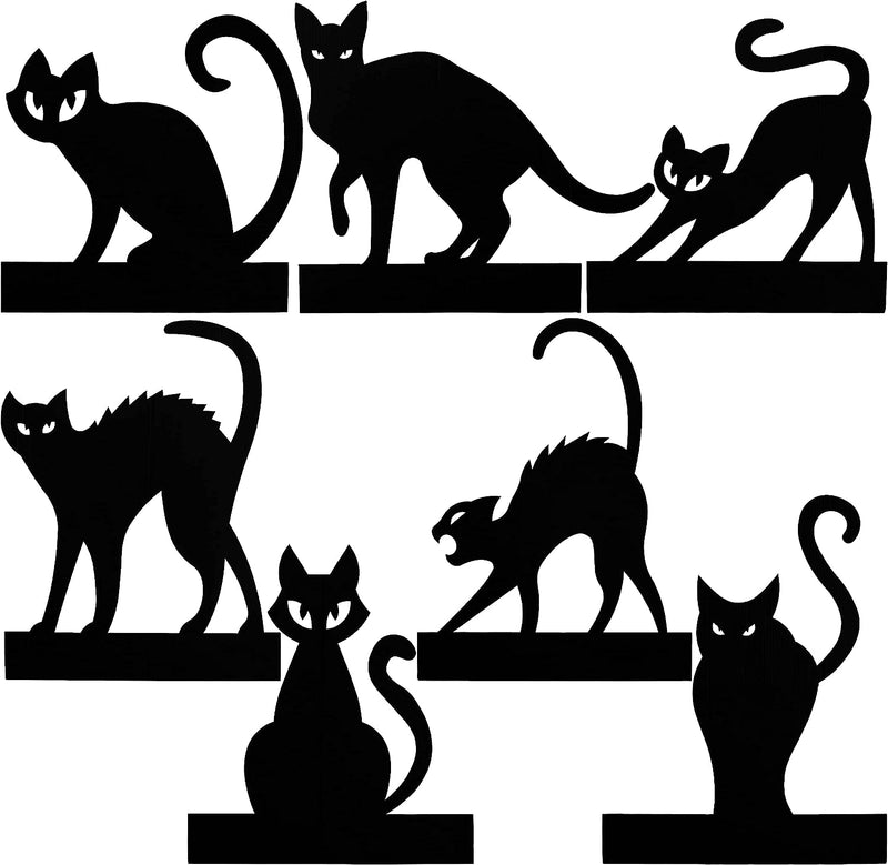 Spooky Cat Yard Sign, 7 Pack