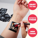 JOYIN 5 Colors Patriotic Face Body Paint Kit with Glitter and 16 Pcs Stencils Sticker for Kids, 4th of July Face Paint Red White Blue Make Up for Independence Day, Memorial Day Party, Veterans Day